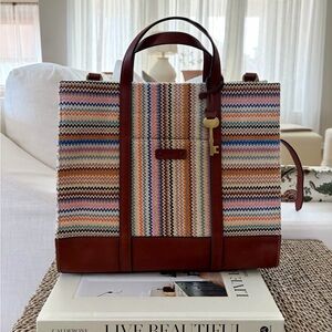 Fossil Carmen Multicolor Tote Bag / Crossbody Bag